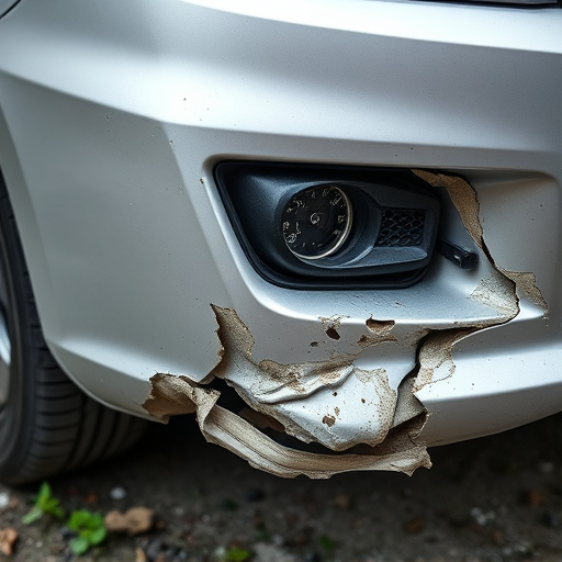 damaged car bumper
