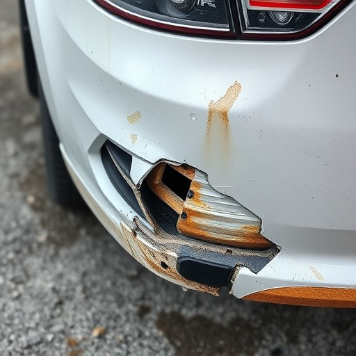 damaged car bumper