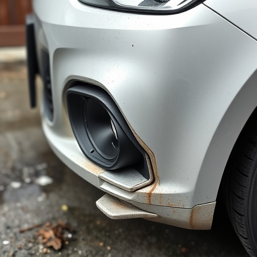 damaged car bumper
