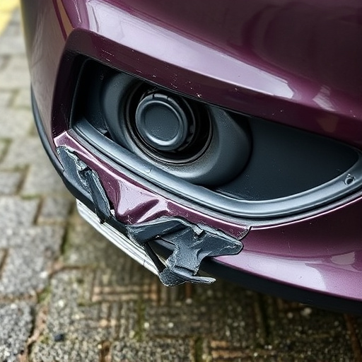 damaged car bumper
