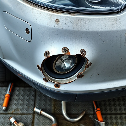 damaged car bumper
