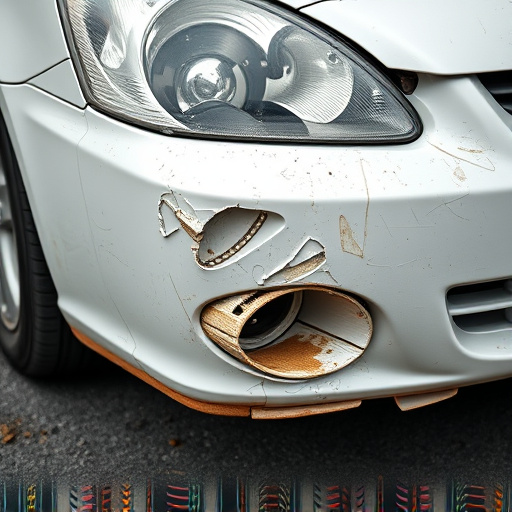 damaged car bumper