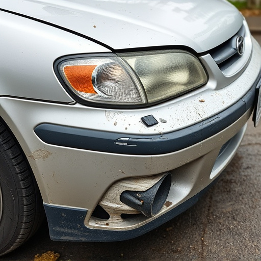 damaged car bumper