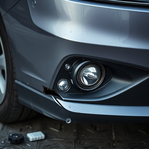 damaged car bumper