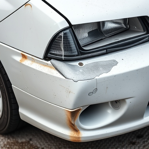 damaged car bumper