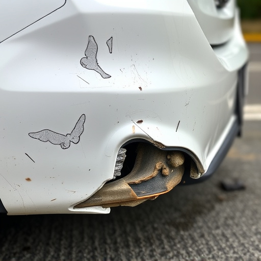 damaged car bumper