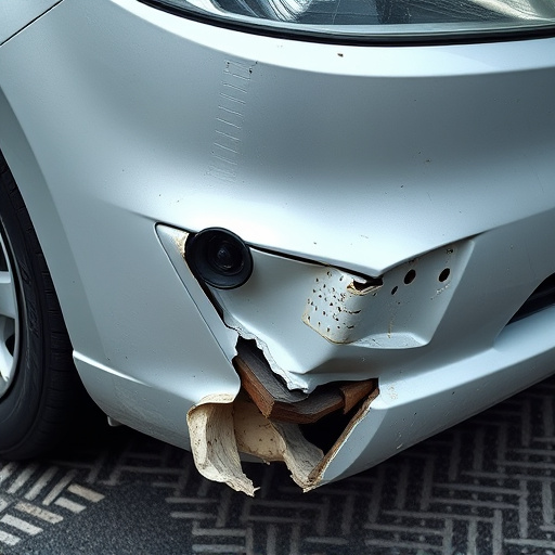 damaged car bumper