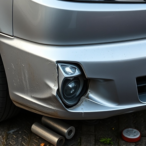damaged car bumper