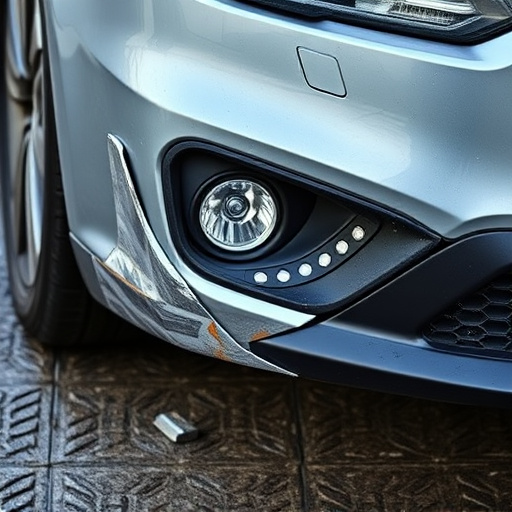 damaged car bumper