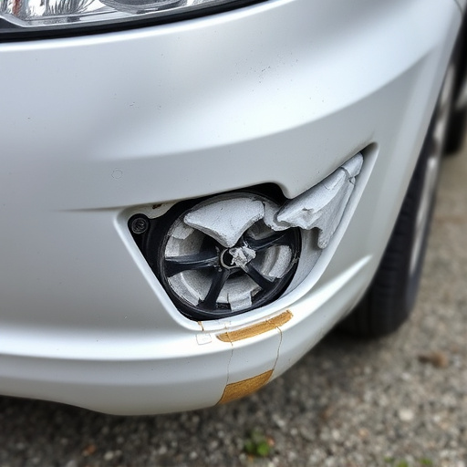 damaged car bumper