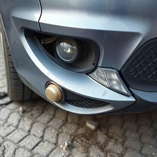 damaged car bumper