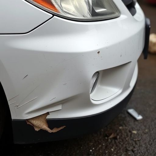 damaged car bumper