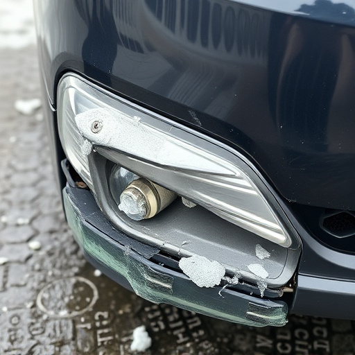 damaged car bumper