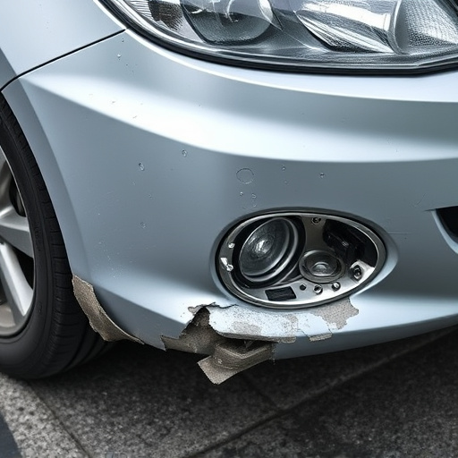 damaged car bumper