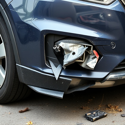 damaged car bumper