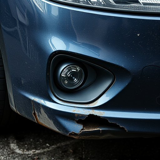 damaged car bumper