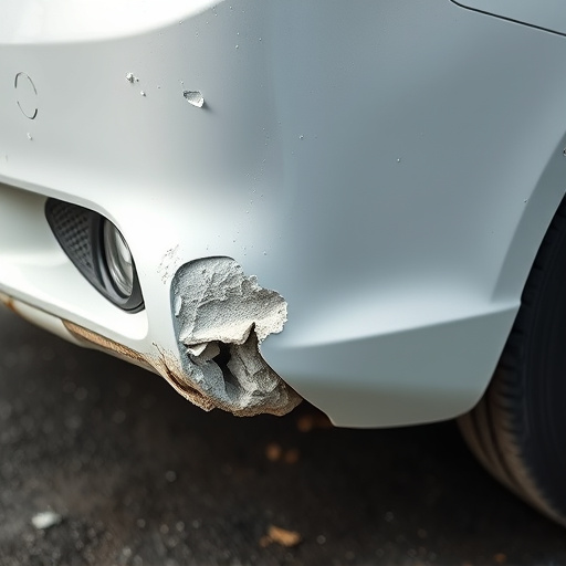 damaged car bumper