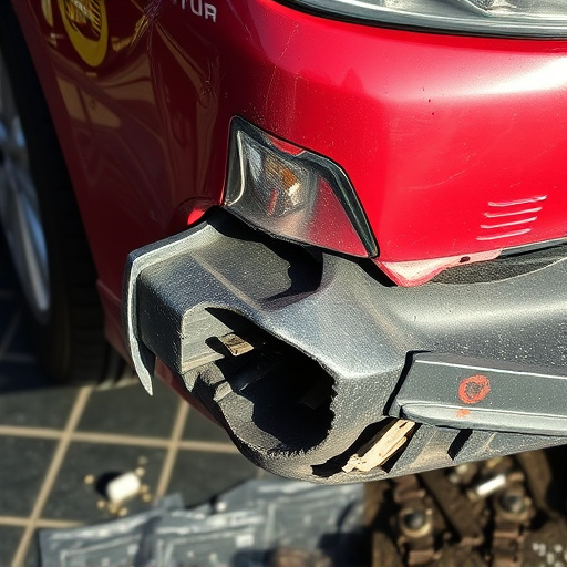 damaged car bumper