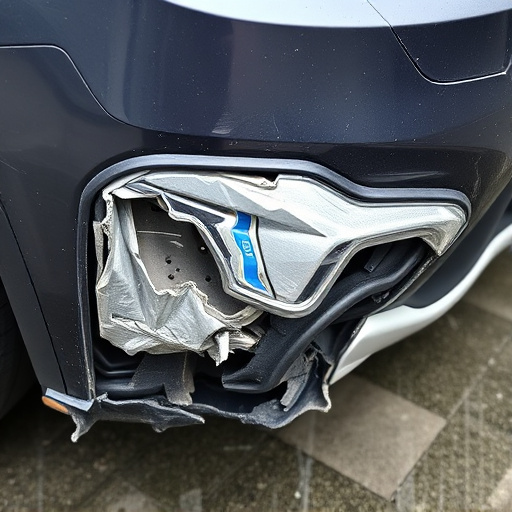damaged car bumper