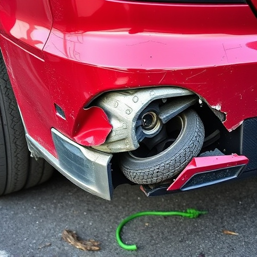 damaged car bumper
