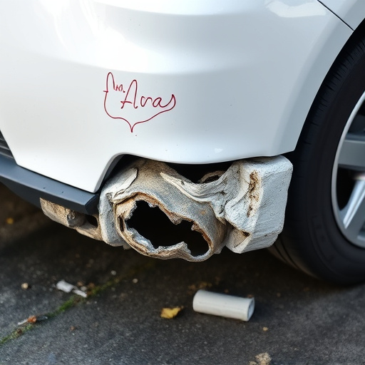 damaged car bumper
