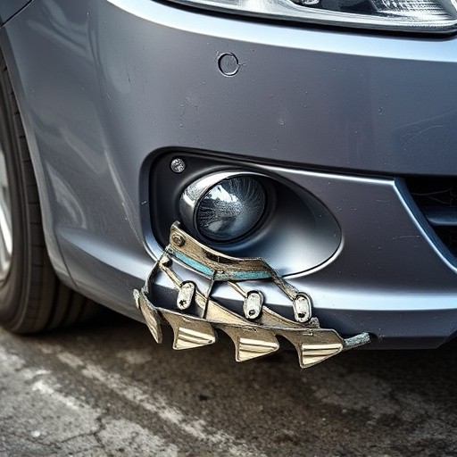 damaged car bumper