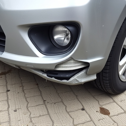 damaged car bumper