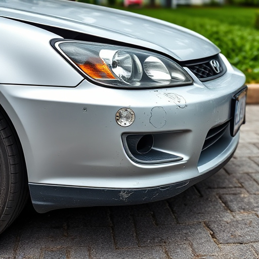 damaged car bumper