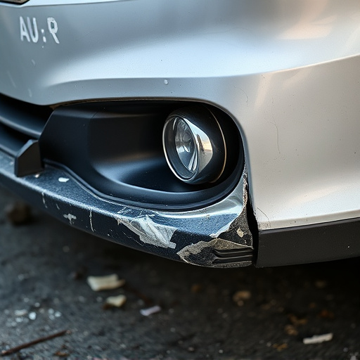 damaged car bumper