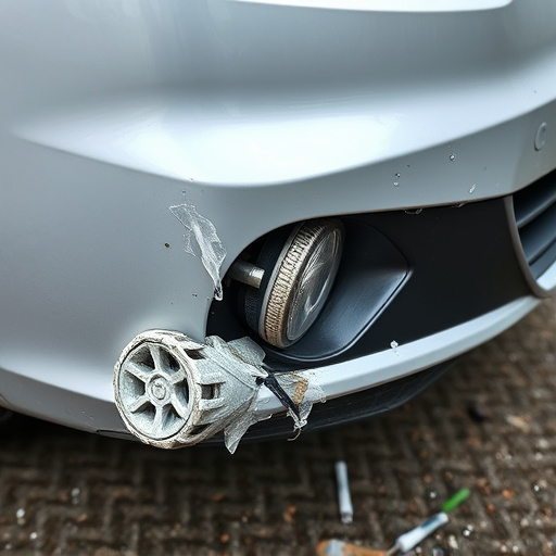 damaged car bumper