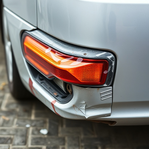 damaged car bumper
