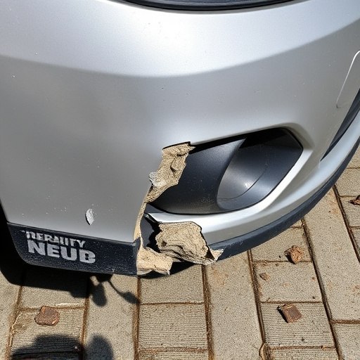 damaged car bumper