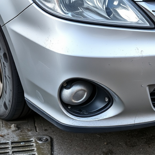 damaged car bumper