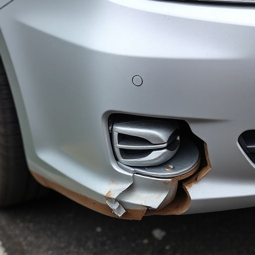 damaged car bumper