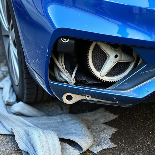 damaged car bumper