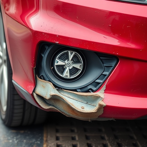 damaged car bumper