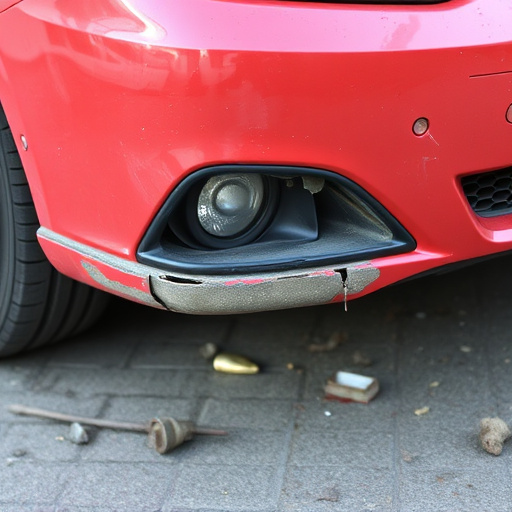 damaged car bumper