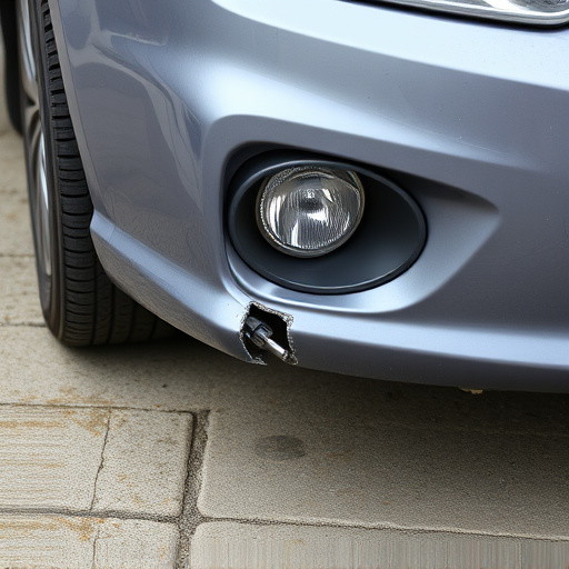 damaged car bumper