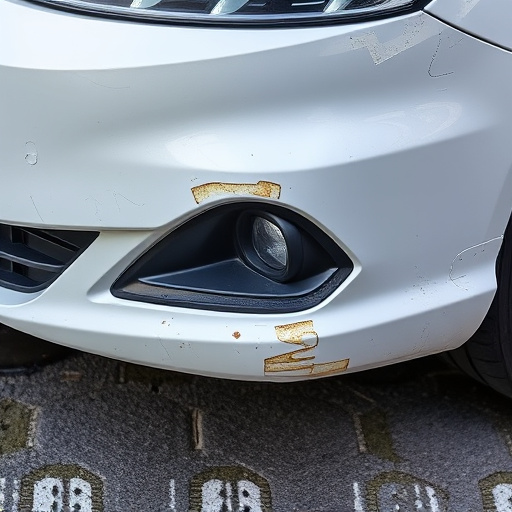 damaged car bumper