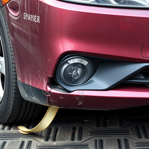 damaged car bumper