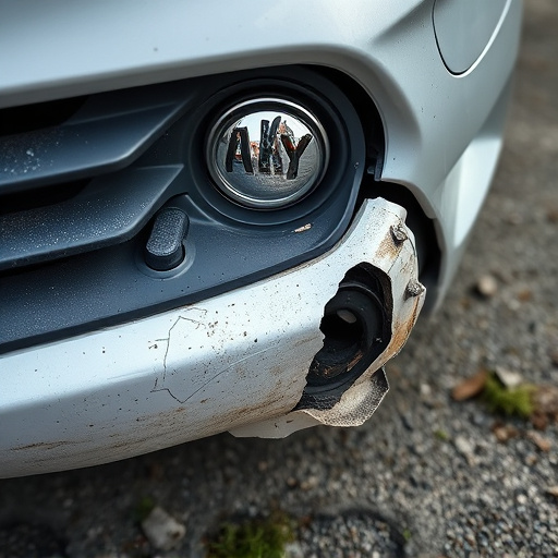 damaged car bumper