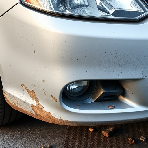 damaged car bumper
