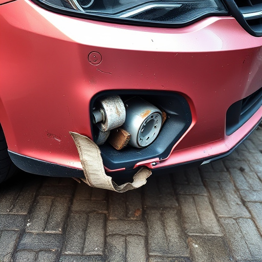 damaged car bumper