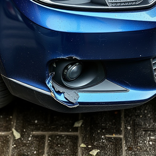 damaged car bumper