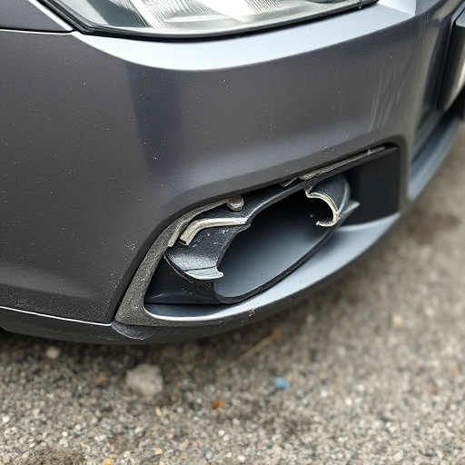 damaged car bumper