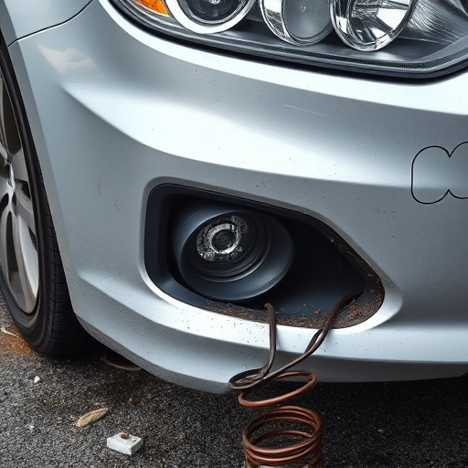 damaged car bumper