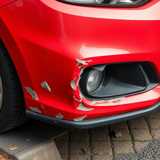 damaged car bumper