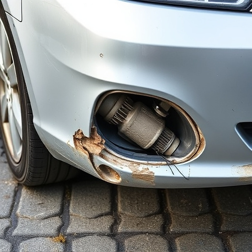 damaged car bumper