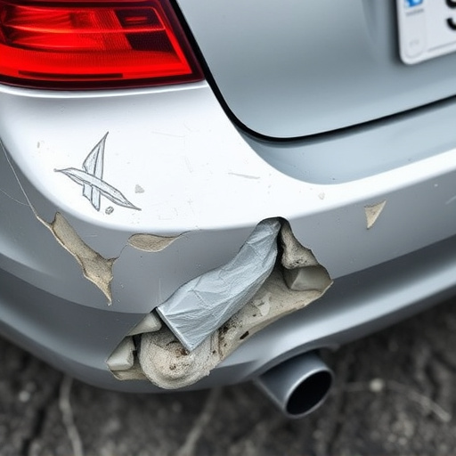 damaged car bumper