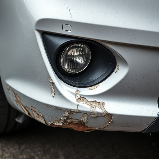 damaged car bumper